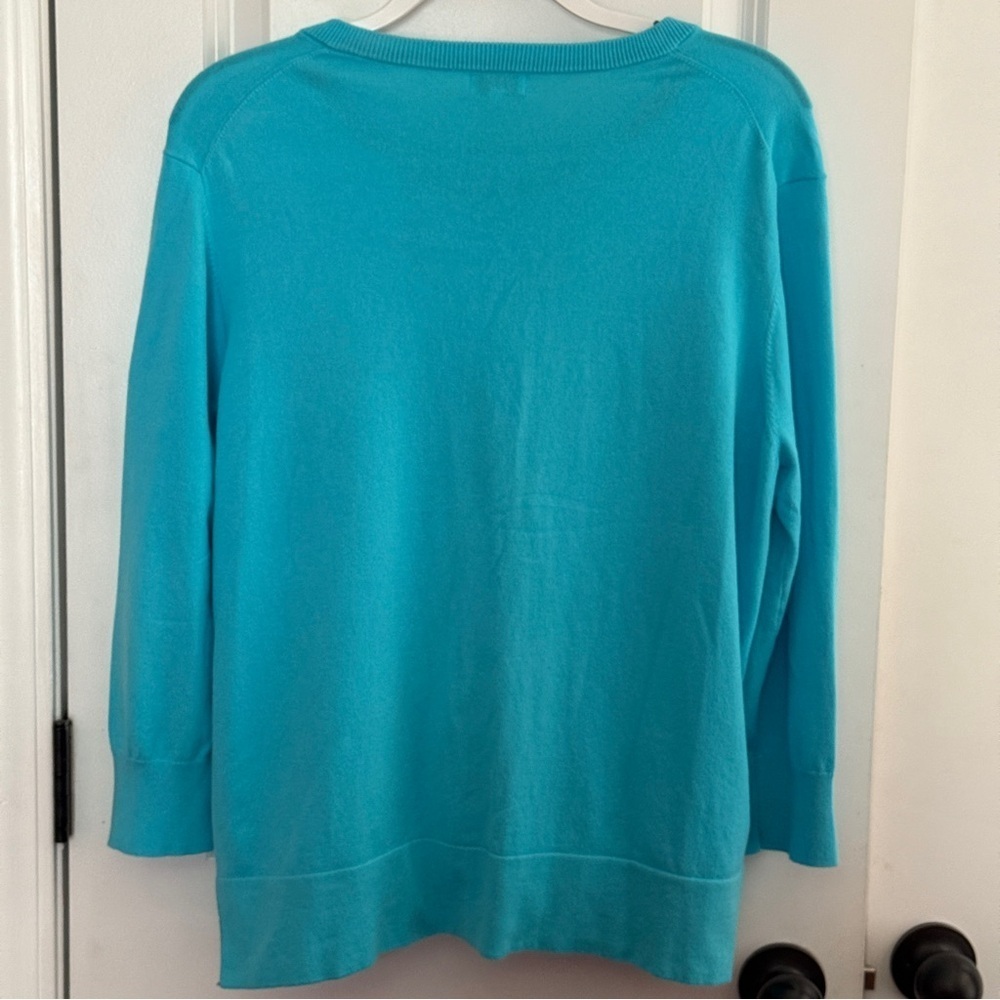 Crown & Ivy Turquoise Cardigan Sweater - Picture 3 of 9